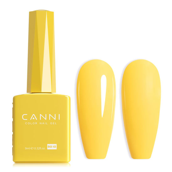 Picture of CANNI Yellow Gel Nail Polish, 1Pcs Yellow Gel Polish Yellow Color Nail Polish Gel High Gloss Soak Off U V Gel Nail French Nail Manicure Salon DIY