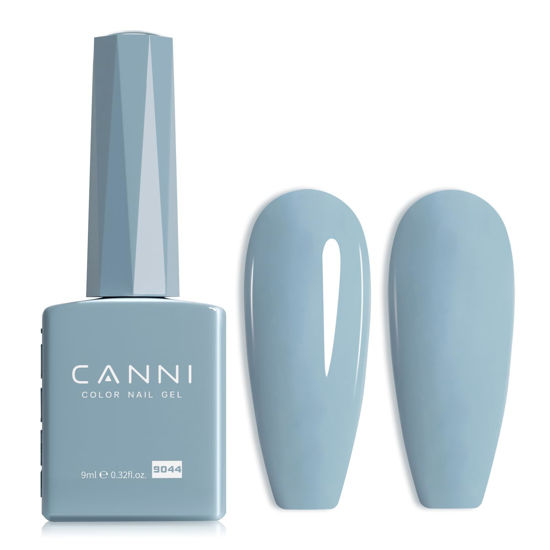 Picture of CANNI Light Blue Gel Nail Polish, 1Pcs Pastel Blue Gel Polish Baby Blue Color Nail Polish Gel High Gloss Soak Off U V Gel Nail French Nail Manicure Salon DIY