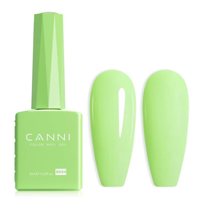 Picture of CANNI Pastel Green Gel Nail Polish, 1Pcs Sage Light Green Gel Polish Lime Mint Green Color Nail Polish Gel High Gloss Soak Off U V Gel Nail French Nail Manicure Salon DIY