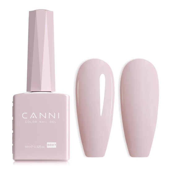 Picture of CANNI Nude Gel Nail Polish, 1Pcs Nude Pink Gel Polish Light Purple Color Nail Polish Gel High Gloss Soak Off U V Gel Nail French Nail Manicure Salon DIY