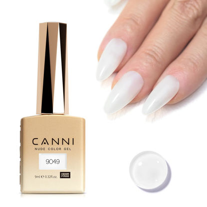 Picture of CANNI Milky White Gel Nail Polish, 1 Pcs Milky White Gel Polish Translucent Jelly Neutral Color Soak Off LED Nail Gel Polish Set Nail Art Starter Manicure Salon DIY at Home