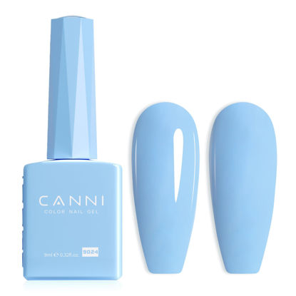 Picture of CANNI Baby Blue Gel Nail Polish, 1Pcs Light Blue Gel Polish Pastel Blue Color Nail Polish Gel High Gloss Soak Off U V Gel Nail French Nail Manicure Salon DIY