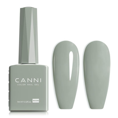 Picture of CANNI Light Green Gel Nail Polish, 1Pcs Sage Green Gel Polish Mint Green Color Nail Polish Gel High Gloss Soak Off U V Gel Nail French Nail Manicure Salon DIY