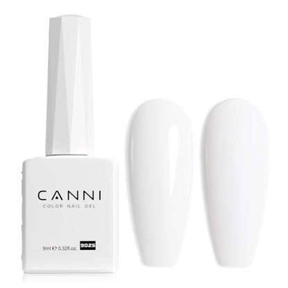 Picture of CANNI White Gel Nail Polish, 1Pcs White Gel Polish Pure White Color Nail Polish Gel High Gloss Soak Off U V Gel Nail French Nail Manicure Salon DIY