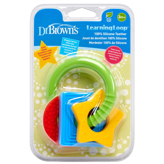 Picture of Dr. Brown's Learning Loop, Baby Teether Ring with Multiple Shapes & Textures, Soft 100% Silicone, BPA Free, 3m+