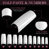 Picture of krofaue 500PCS False Nails Tips Lady French Style Acrylic Artificial Tip Manicure Half Cover with Box of 10 Sizes for Nail Tips Art Salons and Home DIY (White)