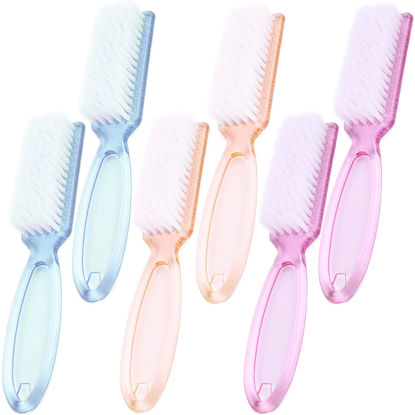 Picture of 6 PCS Handle Grip Nail Brush,Hand Fingernail Cleaner Brush Manicure Tools Scrub Cleaning Brushes for Toes and Nails Cleaner (Multicolor)