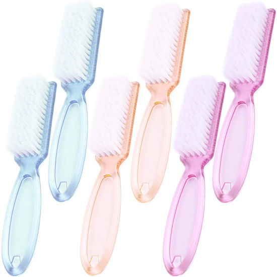 Picture of 6 PCS Handle Grip Nail Brush,Hand Fingernail Cleaner Brush Manicure Tools Scrub Cleaning Brushes for Toes and Nails Cleaner (Multicolor)