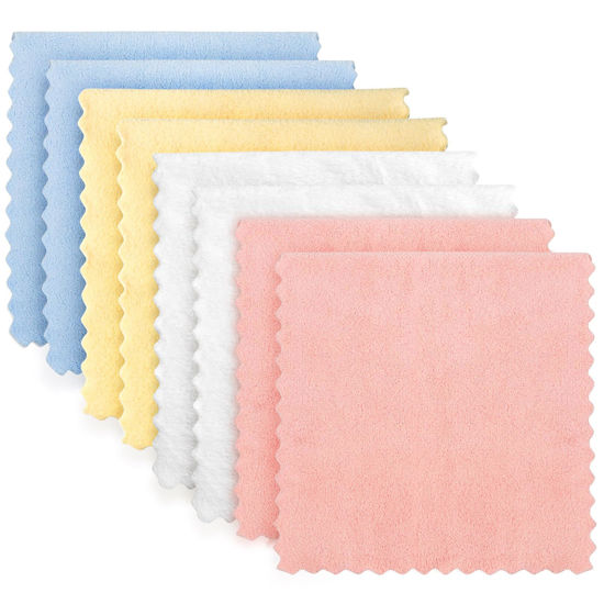 Picture of HOMEXCEL Burp Cloths Baby Washcloths 8 Pack-Extra Absorbent Soft Coral Fleece Burping Cloths for Newborn Girl Boy-20 x 10 Inch Large Baby Wash Cloths Gentle on Baby Sensitive Skin