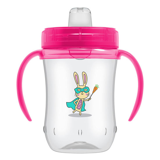 Picture of Dr. Brown's Milestones Soft Spout Sippy Cup with Handles - Pink - 9oz - 9m+