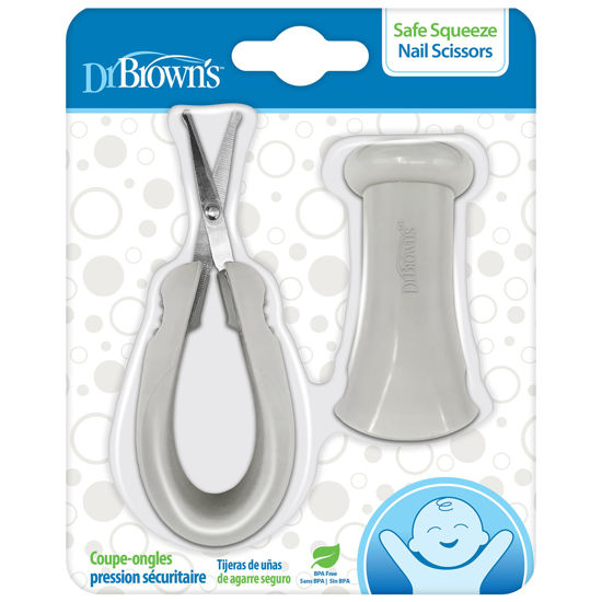 Picture of Dr. Brown's Safe Squeeze Nail Scissors with Rounded Blade Tip and 100% Silicone Handle for Infant & Baby