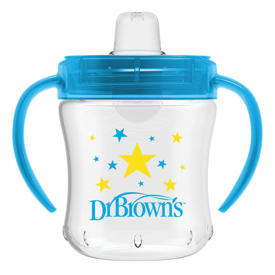 Picture of Dr. Brown's Transition Sippy Cup with Soft Spout - Blue - 6oz - 6m+