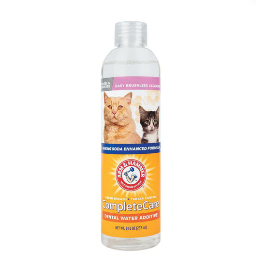 Picture of Arm & Hammer Complete Care Fresh Dental Water Additive for Cats - Cat Dental Care Solution for Bad Breath, Includes Cat Toothpaste Enzymatic Action, Ideal for Cat Grooming Supplies, 8 Fl Oz