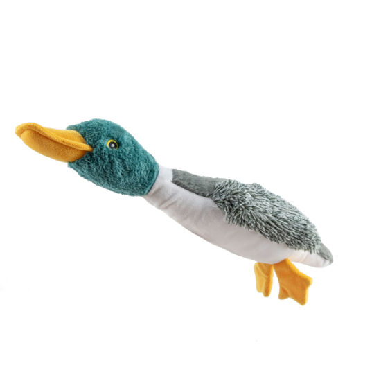 Picture of Best Pet Supplies Interactive Mallard Mates Dog Toy with Crinkle and Squeaky Enrichment for Small and Medium Breed Puppies or Dogs, Cute and Plush - Mallard Duck (Gray), Small