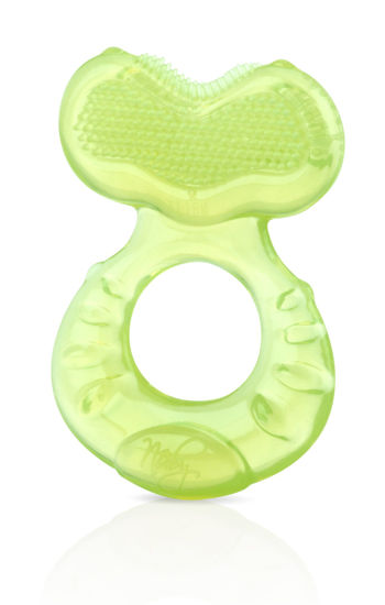 Picture of Nuby Silicone Teethe-eez Teether with Bristles, Includes Hygienic Case, Green