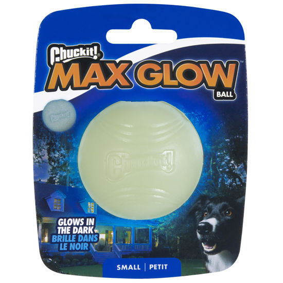 Picture of Chuckit Max Glow Ball Dog Toy, Small (2 Inch Diameter) for Dogs 0-20 lbs, Pack of 1