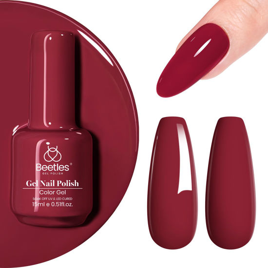 Picture of Beetles Gel Nail Polish 1Pcs 15ml Mulled Wine Red Color Soak Off Gel Polish Retro Modern Nail Art Manicure Salon DIY Gel Nail Design Uv LED Nail Lamp Decoration at Home