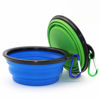 Picture of Dog Bowl Pet Collapsible Bowls, 2 Pack for Cats Dogs, Portable Pet Feeding Watering Dish for Walking Parking Traveling with 2 Carabiners (Small, Blue+Green)