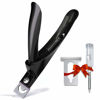 Picture of Black Premium Adjustable Stainless Steel Artificial Acrylic Fake False Nail Tip Clipper Cutter Trimmer Manicure Pedicure Sharp Blade Clip Tool for Salon Home Nail Art Beauty Design DIY