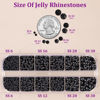 Picture of Resin Jelly Rhinestones for Crafting with B7000 Jewelry Glue, 1 Box Black Flatback Crystal with 3Pcs 10ml Glue, Bedazzling Non Hotfix Gems for DIY Tumblers Clothing Shoes Manicure