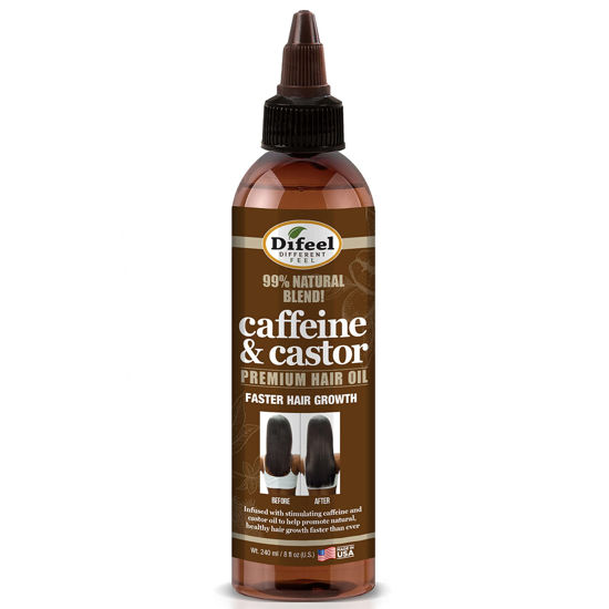 Picture of Difeel 99% Natural Premium Hair Oil - Caffeine & Castor Fastest Hair Growth, 8 oz.