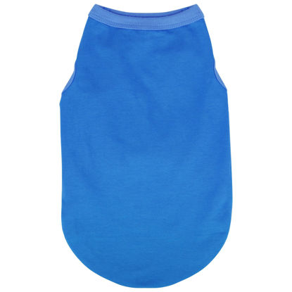 Picture of Elevate Your Dog's Fashion Quotient with Colorful and Breathable Sleeveless Cotton Shirts! Perfect Pet Apparel for Small to Medium Dogs Blue L