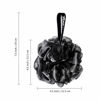 Picture of Yoget Charcoal Bath Loofah Sponge, 4 Pack Black 60G Large Shower Mesh Ball Soft Pouf Body Scrubber, Exfoliate, Cleanse, Soothe Skin, Black Loofah with White Trim