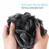 Picture of Yoget Charcoal Bath Loofah Sponge, 4 Pack Black 60G Large Shower Mesh Ball Soft Pouf Body Scrubber, Exfoliate, Cleanse, Soothe Skin, Black Loofah with White Trim