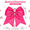 Picture of 2 Packs Jumbo Cheerleading Bow 8 Inch Cheer Hair Bows Large Cheerleading Hair Bows with Ponytail Holder for Teen Girls Softball Cheerleader Outfit Uniform (Deep Rose Red)