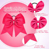 Picture of 2 Packs Jumbo Cheerleading Bow 8 Inch Cheer Hair Bows Large Cheerleading Hair Bows with Ponytail Holder for Teen Girls Softball Cheerleader Outfit Uniform (Deep Rose Red)