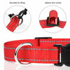 Picture of TagME Reflective Nylon Dog Collars, Adjustable Classic Dog Collar with Quick Release Buckle for Puppy, Red, 3/8" Width