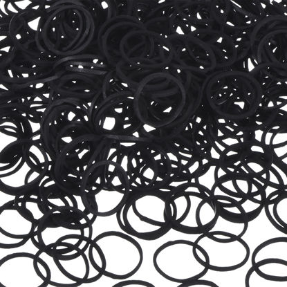 Picture of Hicarer Pack of 2000 Mini Rubber Bands Black Soft Hair Elastics Braiding Bands for Small Dreadlocks, Wedding Hairstyle and More