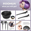 Picture of ROOHUA Hair Coloring Kit 12 Pcs Hair Dye Kit - Hair Dye Brush And Bowl Set,Hair Agitator, Hair Clips and Disposable Gloves Shower Caps and Ear Muffs Diy Hair Coloring Tools