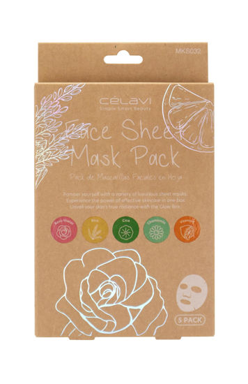 Picture of Celavi Essence Facial Sheet Face Mask Classic Authentic Korean Moisturizing Skincare, Pack of 5 (LIMITED EDITION)