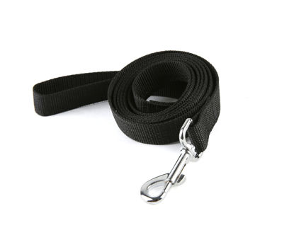 Picture of Nylon Dog Training Leash, Traction Rope, 4/5/6 Feet Long, 3/4 Inch 1 Inch Wide, for Small and Medium Dogs (1'' x 5 FT, Black)