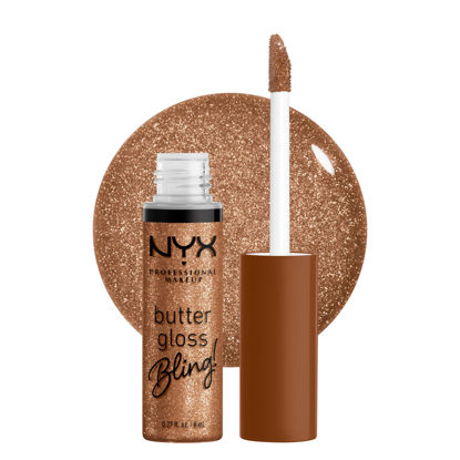 Picture of NYX PROFESSIONAL MAKEUP Butter Gloss Bling Lip Gloss, Non Sticky and Shiny Vegan Lip Makeup - Pay Me In Gold