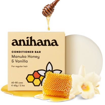 Picture of ANIHANA Conditioner Bar for Regular Hair Types Paraben Free Cruelty Free Refreshing Manuka Honey and Vanilla Scent 2.1 oz