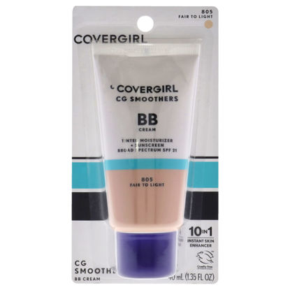 Picture of COVERGIRL Smoothers Lightweight BB Cream, Fair to Light 805, 1.35 oz (Packaging May Vary) Lightweight Hydrating 10-In-1 Skin Enhancer with SPF 21 UV Protection