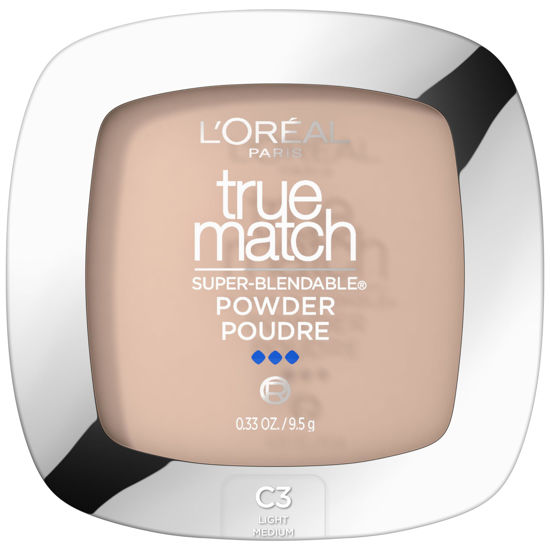 Picture of L'Oreal Paris True Match Super Blendable Oil Free Foundation Powder, C3 Light Medium, 0.33 oz, Packaging May Vary