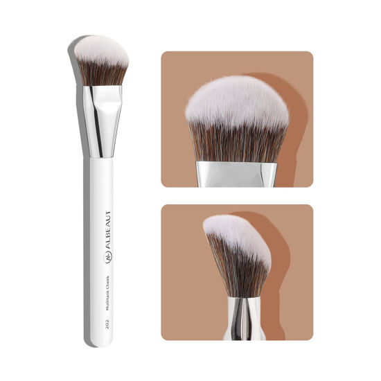 Picture of Albeaut Foundation Brush Contour Blush Angled Contoured for Flawless Face Foundation Highlight Blush Makeup Multitask Cheek Brush 202