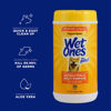 Picture of Wet Ones for Pets Multi-Purpose Dog Wipes With Aloe Vera | Dog Wipes For All Dogs in Tropical Splash, Wet Ones Wipes for Paws & All Purpose | 50 Ct Cannister Dog Wipes