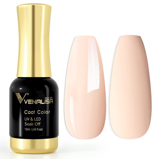 Picture of VENALISA Gel Nail Polish - Nude Pink Color Neutral Nude Pink Gel Polish Soak Off UV LED Skin Tones Nail Gel Polish Nail Art Manicure Salon DIY Home Gifts for Her