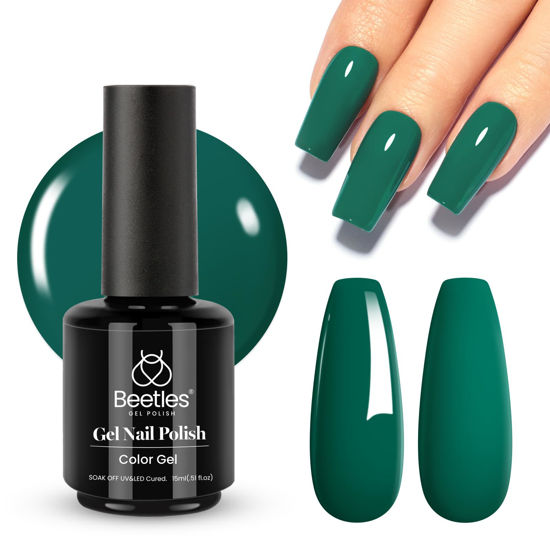 Picture of Beetles Gel Nail Polish 1 Pcs 15ml-Emerald Green Gel Nail Polish Soak Off Uv LED Nail Lamp Needed Gel Polish Nail Art Manicure Salon DIY Home 0.5Oz Gift for Women