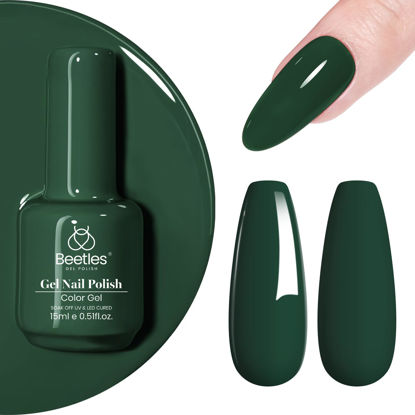 Picture of Beetles Green Gel Nail Polish 15ml 0.51 Fl Oz Dark Green Gel Nail Polish Soak Off U V LED Nail Lamp Gel Polish Nail Art Manicure Salon DIY Home