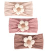 Picture of MIUXUESO 3 Pcs Baby Flower Headbands Baby Girls Nylon Headbands Soft Hairbands Hair Accessories for Newborn Infant Toddler Kids（Beige Pink Khaki）