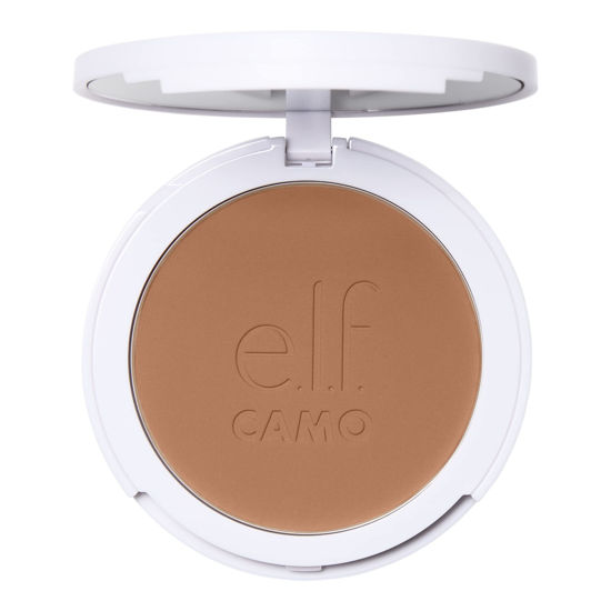 Picture of e.l.f. Camo Powder Foundation, Lightweight, Primer-Infused Buildable & Long-Lasting Medium-to-Full Coverage Foundation, Medium 375 N