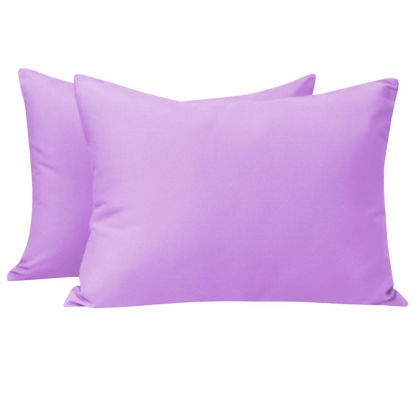 Picture of NTBAY Microfiber Toddler Pillowcases with Envelope Closure, 2 Pack 100% Brushed Microfiber Super Soft Travel Kids Nursery Pillow Cases, 14"x20" Fits Pillows Sized 12"x16" 13"x18" 14"x19", Light Purple