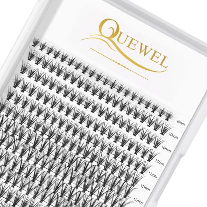 Picture of QUEWEL Cluster Lashes 240Pcs Individual Lashes 20D 0.07D Curl Mix8-14mm Lash Extensions Clusters Lashes Soft&Natural False Eyelashes Individual DIY Eyelash Extension at Home(20D 0.07D MIX8-14)