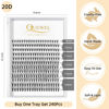 Picture of QUEWEL Cluster Lashes 240Pcs Individual Lashes 20D 0.07D Curl Mix8-14mm Lash Extensions Clusters Lashes Soft&Natural False Eyelashes Individual DIY Eyelash Extension at Home(20D 0.07D MIX8-14)