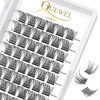 Picture of QUEWEL Lash Clusters 72 Pcs Cluster Lashes Wide Stem Eyelash Clusters C/D Curl 8-16mm DIY Eyelash Extensions Natural Style for Self Easy To Use at Home (Natural-D-16)